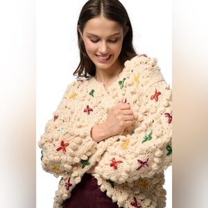 SAACHI Aria Popcorn Knit Cardigan One Size
